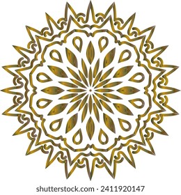 Circular flower mandala pattern for Henna, Mehndi and Decoration. Decorative ornament in ethnic oriental style. Outline doodle hand draw vector illustration.