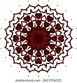 Circular flower mandala pattern for Henna, Mehndi and Decoration. Decorative ornament in ethnic oriental style. Outline doodle hand draw vector illustration.