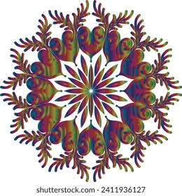 Circular flower mandala pattern for Henna, Mehndi and Decoration. Decorative ornament in ethnic oriental style. Outline doodle hand draw vector illustration.