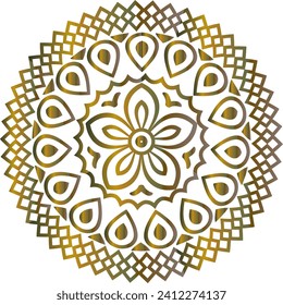 Circular flower mandala pattern for Henna, Mehndi, and Decoration. Decorative ornament in ethnic oriental style. Outline doodle hand draw vector illustration.