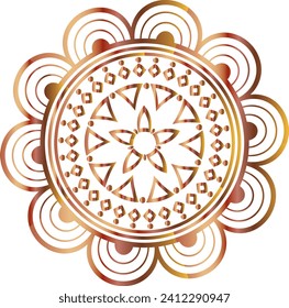 Circular flower mandala pattern for Henna, Mehndi, and Decoration. Decorative ornament in ethnic oriental style. Outline doodle hand draw vector illustration.