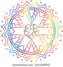 Circular flower mandala pattern for Henna, Mehndi, and Decoration. Decorative ornament in ethnic oriental style. Outline doodle hand draw vector illustration.
