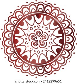 Patrón de flores circulares mandala para Henna, Mehndi y Decoración. La decoración es de estilo étnico oriental. Dibujar ilustración vectorial con la mano del garabato de contorno.