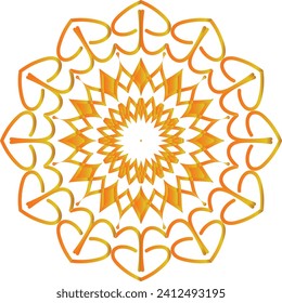 Circular flower mandala pattern for Henna, Mehndi and Decoration. Decorative ornament in ethnic oriental style. Outline doodle hand draw vector illustration.
