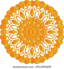 Patrón de flores circulares mandala para Henna, Mehndi y Decoración. La decoración es de estilo étnico oriental. Dibujar ilustración vectorial con la mano del garabato de contorno.
