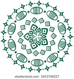 Circular flower mandala pattern for Henna, Mehndi, and Decoration. Decorative ornament in ethnic oriental style. Outline doodle hand draw vector illustration.