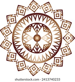 Zirkuläre Blütenmandala Muster für Henna, Mehndi und Dekoration. Dekorative Ornamente im orientalischen Stil. Umrissdoodle Hand ziehen Vektorgrafik.