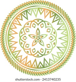 Circular flower mandala pattern for Henna, Mehndi, and Decoration. Decorative ornament in ethnic oriental style. Outline doodle hand draw vector illustration.