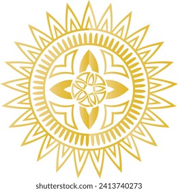 Patrón de flores circulares mandala para Henna, Mehndi y Decoración. La decoración es de estilo étnico oriental. Dibujar ilustración vectorial con la mano del garabato de contorno.