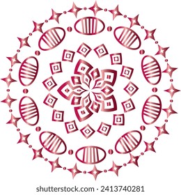 Circular flower mandala pattern for Henna, Mehndi, and Decoration. Decorative ornament in ethnic oriental style. Outline doodle hand draw vector illustration.