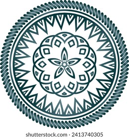 Circular flower mandala pattern for Henna, Mehndi, and Decoration. Decorative ornament in ethnic oriental style. Outline doodle hand draw vector illustration.