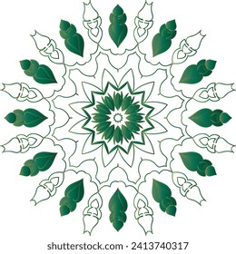 Circular flower mandala pattern for Henna, Mehndi, and Decoration. Decorative ornament in ethnic oriental style. Outline doodle hand draw vector illustration.