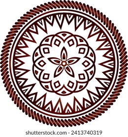 Circular flower mandala pattern for Henna, Mehndi, and Decoration. Decorative ornament in ethnic oriental style. Outline doodle hand draw vector illustration.