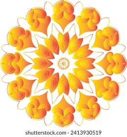  Circular flower mandala pattern for Henna, Mehndi, and Decoration. Decorative ornament in ethnic oriental style. Outline doodle hand draw vector illustration