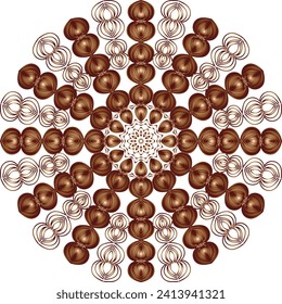 Patrón de flores circulares mandala para Henna, Mehndi y Decoración. La decoración es de estilo étnico oriental. Dibujo de la mano del doodle de contorno ilustración vectorial