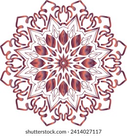 Circular flower mandala pattern for Henna, Mehndi, and Decoration. Decorative ornament in ethnic oriental style. Outline doodle hand draw vector illustration