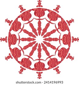 Patrón de flores circulares mandala para Henna, Mehndi y Decoración. La decoración es de estilo étnico oriental. Dibujo de la mano del doodle de contorno ilustración vectorial