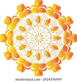 Circular flower mandala pattern for Henna, Mehndi, and Decoration. Decorative ornament in ethnic oriental style. Outline doodle hand draw vector illustration