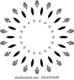 Zirkuläre Blume Mandala Muster für Henna, Mehndi, Tattoo, Dekoration. Dekorative Ornamente im orientalischen Stil. Umrissdoodle Hand ziehen Vektorgrafik.
