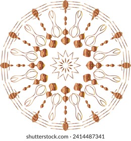 Circular flower mandala pattern for Henna, Mehndi, and Decoration. Decorative ornament in ethnic oriental style. Outline doodle hand draw vector illustration