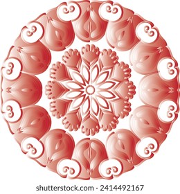 Circular flower mandala pattern for Henna, Mehndi, and Decoration. Decorative ornament in ethnic oriental style. Outline doodle hand draw vector illustration