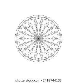 Patrón de flores circulares mandala para Henna, Mehndi, tatuaje, decoración