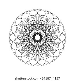 Circular flower mandala pattern for Henna, Mehndi, tattoo, decoration