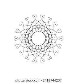 Circular flower mandala pattern for Henna, Mehndi, tattoo, decoration