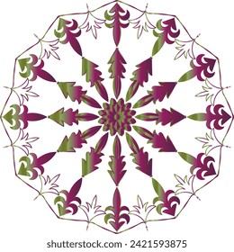 Circular flower mandala pattern for Henna, Mehndi and Decoration. Decorative ornament in ethnic oriental style. Outline doodle hand draw vector illustration.