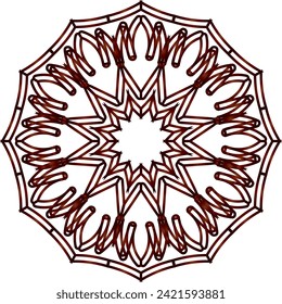 Circular flower mandala pattern for Henna, Mehndi and Decoration. Decorative ornament in ethnic oriental style. Outline doodle hand draw vector illustration.