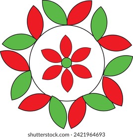 Circular flower mandala pattern for Henna, Mehndi, tattoo, decoration. Decorative ornament in ethnic oriental style. Outline doodle hand draw vector illustration.