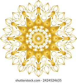 Circular flower mandala pattern for Henna, Mehndi, tattoo, decoration. Decorative ornament in ethnic oriental style. Outline doodle hand draw vector