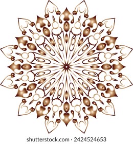 Circular flower mandala pattern for Henna, Mehndi, tattoo, decoration. Decorative ornament in ethnic oriental style. Outline doodle hand draw vector