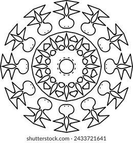 Patrón circular del mandala de la flor para Henna, Mehndi, tatuaje, decoración. Adorno decorativo en estilo étnico oriental. Vector de dibujo de mano de garabato