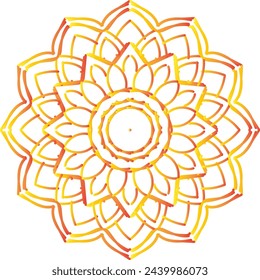 Circular flower mandala pattern for Henna, Mehndi, tattoo, decoration. Decorative ornament in ethnic oriental style. Outline doodle hand draw vector illustration.