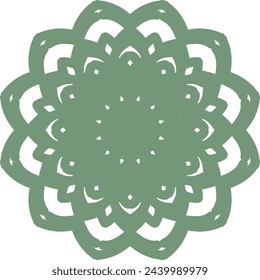 Circular flower mandala pattern for Henna, Mehndi, tattoo, decoration. Decorative ornament in ethnic oriental style. Outline doodle hand draw vector illustration.