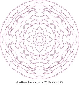Circular flower mandala pattern for Henna, Mehndi, tattoo, decoration. Decorative ornament in ethnic oriental style. Outline doodle hand draw vector illustration.