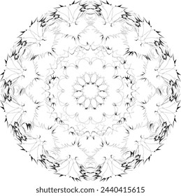 Patrón circular del mandala de la flor para Henna, Mehndi, tatuaje, decoración. Adorno decorativo en estilo étnico oriental. Dibujo de mano de garabato de contorno ilustración vectorial.