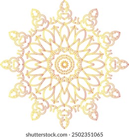Circular flower mandala pattern for Henna, Mehndi and Decoration. Decorative ornament in ethnic oriental style. Outline doodle hand draw vector