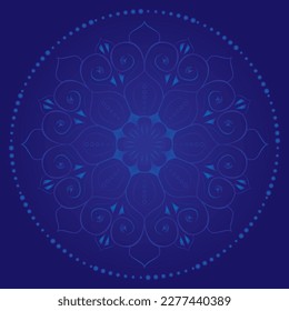 Circular flower mandala pattern for islamic background. Backdrop, Or henna and mosque decoration. Decorative ornament in ethnic oriental style. Editable vector illustration. 