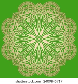 Circular flower mandala pattern for Mehndi, tattoo, decoration. . Outline doodle hand draw vector illustration