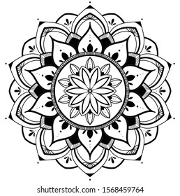 Circular flower Mandala pattern. Vintage decorative elements, decorative ornament, ethnic oriental style. Vector Illustration.