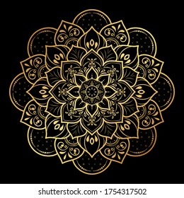 Circular Flower Mandala with vintage floral style, Vector mandala Oriental pattern, Hand drawn decorative element. Unique design with petal flower. Concept relax and meditation use for page logo book