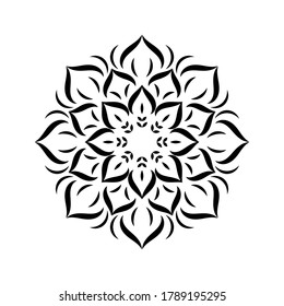 Circular Flower Mandala with vintage floral style, Vector mandala Oriental pattern, Hand drawn decorative element. Unique design with petal flower. Concept relax and meditation use for page logo book