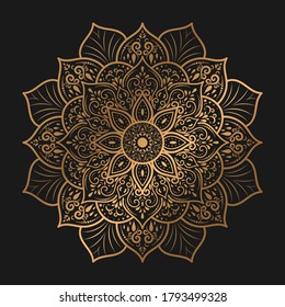 Circular Flower Mandala with vintage floral style, Vector mandala Oriental pattern, Hand drawn decorative element. Unique design with petal flower. Concept relax and meditation use for page logo book