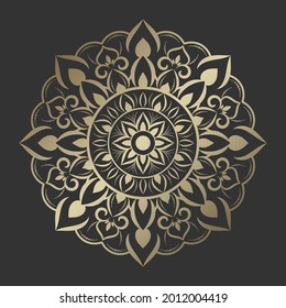 Circular Flower Mandala with vintage floral style, Vector mandala Oriental pattern, Hand drawn decorative element. Unique design with petal flower. Concept relax and meditation use for page logo book