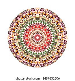 Circular flower ornament mandala - ornamental abstract ornate vector design from curved stones