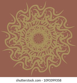 Circular flower ornament. Vector illustration.