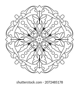 Circular flower pattern. Mandala. Vector clipart. Coloring page.