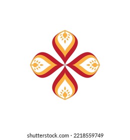 diseño de color de adorno con motivos de flor circular